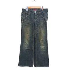 トゥービーシック TO BE CHIC ワイド デニム ジーンズ ローライズ ヴィンテージメイク ジップフライ 40 紺 ネイビー /NT3のサムネイル