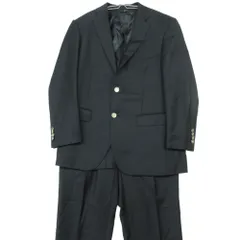 LANVIN ランバン collection コレクション スーツ セットアップ ロゴ総柄裏地 テーラード ジャケット 2B 背抜き ブレザー スラックス パンツ 日本製 ダークネイビー R48【M】 メンズ 【中古】のサムネイル