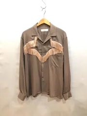 経堂) トーガビリリース TOGA VIRILIS フリンジシャツ Viyella fringe shirt サイズ46 TV242-FJ306 ブラウンのサムネイル