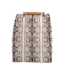 ジェイクルー J.CREW タイトスカート ミニ ウール パイソン柄 12P ベージュ /KT10のサムネイル