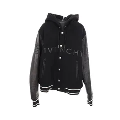 ジバンシィ GIVENCHY バーシティブルゾン フード付き 切替 中綿 BM00XX6Y16 ブラック レザー ウール ブルゾン メンズ Used Aのサムネイル