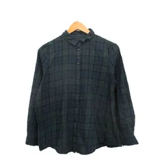 アツロウタヤマ ATSURO TAYAMA シャツ ブラウス 長袖 コットン チェック 38 グリーン 緑 /KT10のサムネイル