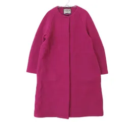 JOURNAL STANDARD ジャーナルスタンダード L'ESSAGE ロンドン トラディション コート ノーカラー ロング 裏地チェック柄 ジャケット ブルゾン アウター 英国製 パープル 32【XS】 レディース 【中古】のサムネイル