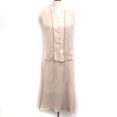 ジルスチュアート JILL STUART スカートスーツ セットアップ  ノースリーブブラウス ＆ ロングフレアスカート ハシゴレース S ベージュ /FT5のサムネイル