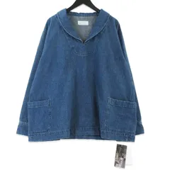 未使用 chimala チマラ US NAVY DENIM WORK PULL SHIRT CS37-S01 デニム プルオーバーシャツ ショールカラー インディゴ L  99001479のサムネイル