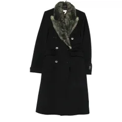 美品 Paul Smith ポール・スミス コート ファー ダブルブレスト ジャケット ロング丈 本切羽 ウール 裏地ドット柄 イタリア製 アウター ブラック 38【M】 レディース 【中古】のサムネイル