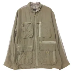 BURBERRY BLACK LABEL バーバリーブラックレーベル ミリタリージャケット ノバチェック マルチポケット ジャケット ジップアップ アウター ベージュ L メンズ 【中古】のサムネイル