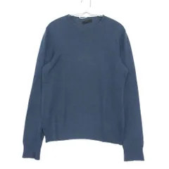 PRADA プラダ カシミヤ100％ ニット セーター 長袖 クルーネック プルオーバー トップス ネイビー 48 メンズ 【中古】のサムネイル