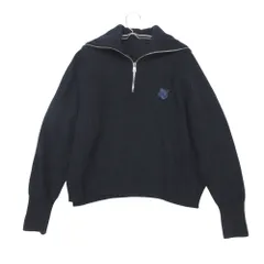MAISON KITSUNE メゾンキツネ ニット セーター 長袖 ハーフジップ フォックスヘッド パッチ ウール カシミヤ混 トップス ネイビー レディース 【中古】のサムネイル