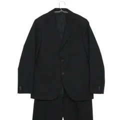 美品 LANVIN ランバン COLLECTION コレクション スーツ セットアップ ノッチドラペル 2B ジャケット 裏地レオパード柄 スラックス 2タック パンツ ブラック 46 メンズ 【中古】のサムネイル