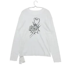 新品同様 Lucien Pellat-Finet ルシアンペラフィネ 長袖Ｔシャツ ジャージ カットソー POW グラフィックプリント トップス ホワイト M メンズのサムネイル
