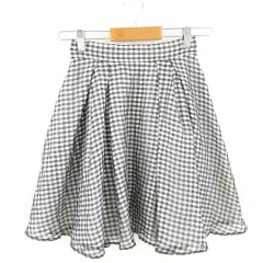 レッセパッセ LAISSE PASSE スカート ミニ フレア ギンガムチェック 黒 白 34 *A836のサムネイル