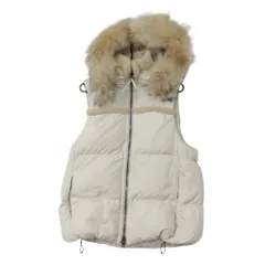 COACH コーチ ダウンベスト レザーヨーク コヨーテファー アウター ファー フード M【M】 レディース 【中古】のサムネイル