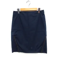 ダナキャランニューヨーク DKNY タイトスカート ミニ ZIP 無地 コットン 綿 4 ネイビー 紺 /FT22のサムネイル