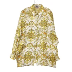 VERSACE ヴェルサーチ 長袖シャツ バロック柄 シルク100% シャツ トップス 長袖 ゴールド 46【L】 メンズ 【中古】のサムネイル