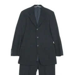 美品 ARMANI COLLEZIONI アルマーニコレッツォーニ スーツ セットアップ ノッチドラペル 3B ジャケット スラックス パンツ ストライプ柄 ネイビー 46【M】 メンズ 【中古】のサムネイル