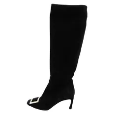 Roger Vivier ロジェ・ヴィヴィエ ブーツ スクエアバックル スエード ロングブーツ シューズ ブラック 36 23cm レディース 【中古】のサムネイル