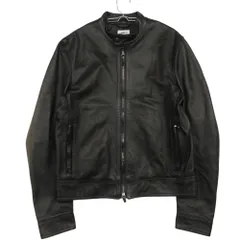 エメンティ ライダースジャケット ラムレザー 羊革 シングル 革ジャン ラムスキン ブルゾン アウター ブラック 48【L】 メンズ 【中古】のサムネイル