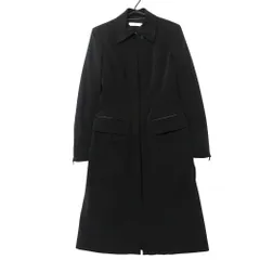 PRADA プラダ コート 中綿入り レザーパイピング ジップアップ ロング アウター タイトシルエット ブラック 38【S】 レディース 【中古】のサムネイル