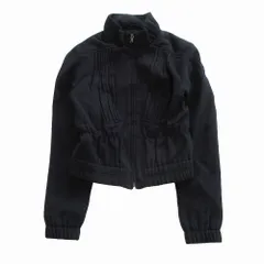 PRADA プラダ ブルゾン ヴァージンウール ギャザー ショート丈 ジャケット アウター クロップド ダークネイビー 38【S】 レディース 【中古】のサムネイル