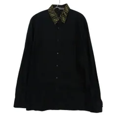 FENDI フェンディ 長袖シャツ ズッカ柄 FF シルク 切替 FS0751 A4S6 トップス ブラック 41 メンズ 【中古】のサムネイル