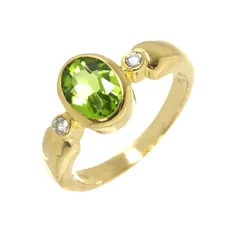 タサキ TASAKI 12号 リング ペリドット ダイヤ 0.07ct K18 YG イエローゴールド 750 田崎真珠 指輪 Ring 90328821のサムネイル