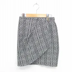 アーバンリサーチ サニーレーベル URBAN RESEARCH Sonny Label スカート タイト ひざ丈 総柄 綿 コットン F 黒 白 ブラック オフホワイト /TT52のサムネイル