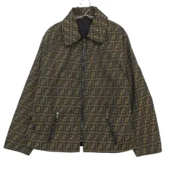 FENDI フェンディ ズッカ柄 リバーシブル ブルゾン ジャケット ロゴ ジップアップ オールド OLD イタリア製 ブラウン 44 メンズ レディース 【中古】のサムネイル