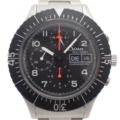Sinn ジン ミリタリー クロノグラフ 自動巻き メンズ 腕時計 デイデイト 黒文字盤 純正SSベルト 156.B【いおき質店】のサムネイル