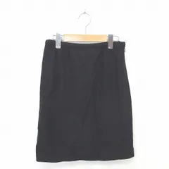 ハリス HARRISS スカート タイト ひざ丈 サイドジップ ウール 無地 シンプル 36 黒 ブラック /TT3のサムネイル