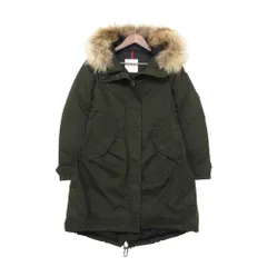MONCLER モンクレール EVANTHIA エヴァンシア コート ダウン フーディ タヌキファー アウター ロング カーキグリーン 0【S】 レディース 【中古】のサムネイル