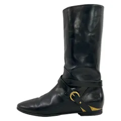 MICHEL VIVIEN(ミッシェルヴィヴィアン) ショートブーツ 35 1/2 レディース - 黒×ゴールド アウトソール張替済 レザーのサムネイル