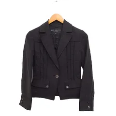 ボディドレッシングデラックス BODY DRESSING Deluxe テーラードジャケット シングル 無地 リネン混 シルク 36 チャコール /FT17のサムネイル