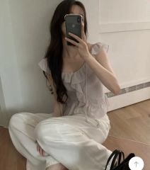 美品 フレイアイディー オーガンジーシャツ シアー ゆったり サイド 