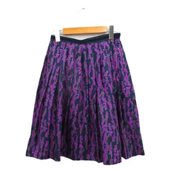 マッキントッシュフィロソフィー MACKINTOSH PHILOSOPHY プリーツ スカート ミニ 花柄 36 ネイビー 紺 /KT9のサムネイル