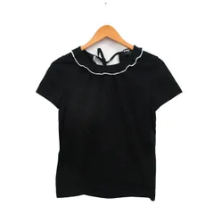 ポールカ PAULE KA カットソー Tシャツ 半袖 フリル コットン シンプル M ブラック 黒 /KT24のサムネイル