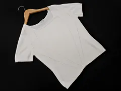 LANVIN ランバン La COLLECTION コットン スクエアネック 半袖 ニット セーター size38/白 ■◆ レディースのサムネイル
