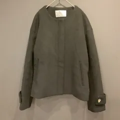 index インデックス C58-95006 カシミヤ混 ノーカラー ショートコート アウター ブラック【中古】 レディースのサムネイル