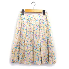 マリクレール MARIE CLAIRE bis スカート フレア ロング ひざ下 タック 透け感 サイドジップ ドット 61 ベージュ /NT33のサムネイル
