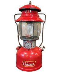 January 1955 Coleman 200A Vintage Gasoline Lantern, Early Red Border Globe, Unserviced, As-Is Condition, Made in USA
