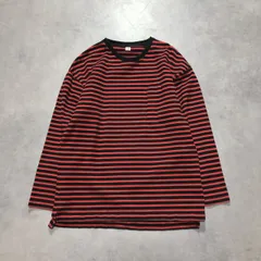 GQ6312◇MINEDENIM : Hazy Border◇S◇赤系 マインデニム ヘイジー ボーダー 長袖 ロンTのサムネイル
