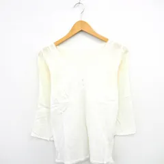 ルラシェ Relacher シャツ ブラウス レース 透け感 シンプル Vネック 長袖 コットン 綿 F アイボリー /MT47のサムネイル