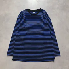 GQ6313◇MINEDENIM : Hazy Border◇S◇青系 マインデニム ヘイジー ボーダー 長袖 ロンTのサムネイル