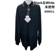 未使用 ブラックアンドホワイト Black＆White ポロシャツ 長袖 ゴルフウェア グラボエアーマスター トップス 黒 綿混 LL メンズ Z6D659のサムネイル