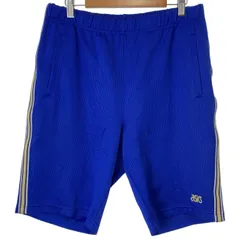 【中古】　asics　ハーフパンツ　短パン　ジャージパンツ　ウエストゴム　ドローストリング　ワンポイント　スポーツ　古着　/1096のサムネイル