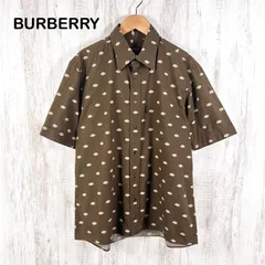 BURBERRY BLACK LABEL バーバリーブラックレーベル チャイナ風 雲 総柄 半袖シャツ ブラウンのサムネイル