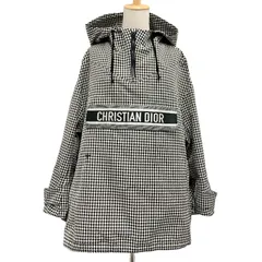 クリスチャンディオール CHRISTIAN DIOR アノラック トップス パーカーフーディ ロゴ ハーフジップ 千鳥格子 長袖 ブラック ホワイトのサムネイル