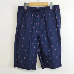 Polo by Ralph Lauren ポロバイラルフローレン ハーフ パンツ 総柄 ポニー プリント  イージー コットン ショーツ ウエストゴム ネイビー M H17のサムネイル