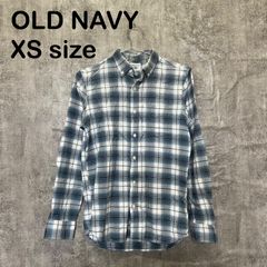 [k-803]OLD NAVY 올드 네이비 XS 긴팔 넬 셔츠 블루 블루 체크 버튼 다운 코튼 USA 헌 옷 사탕 카지 캐주얼