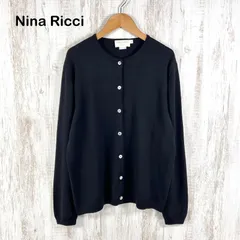 NINA RICCI ニナリッチ ワンポイントロゴ ピュアウール カーディガン ブラックのサムネイル